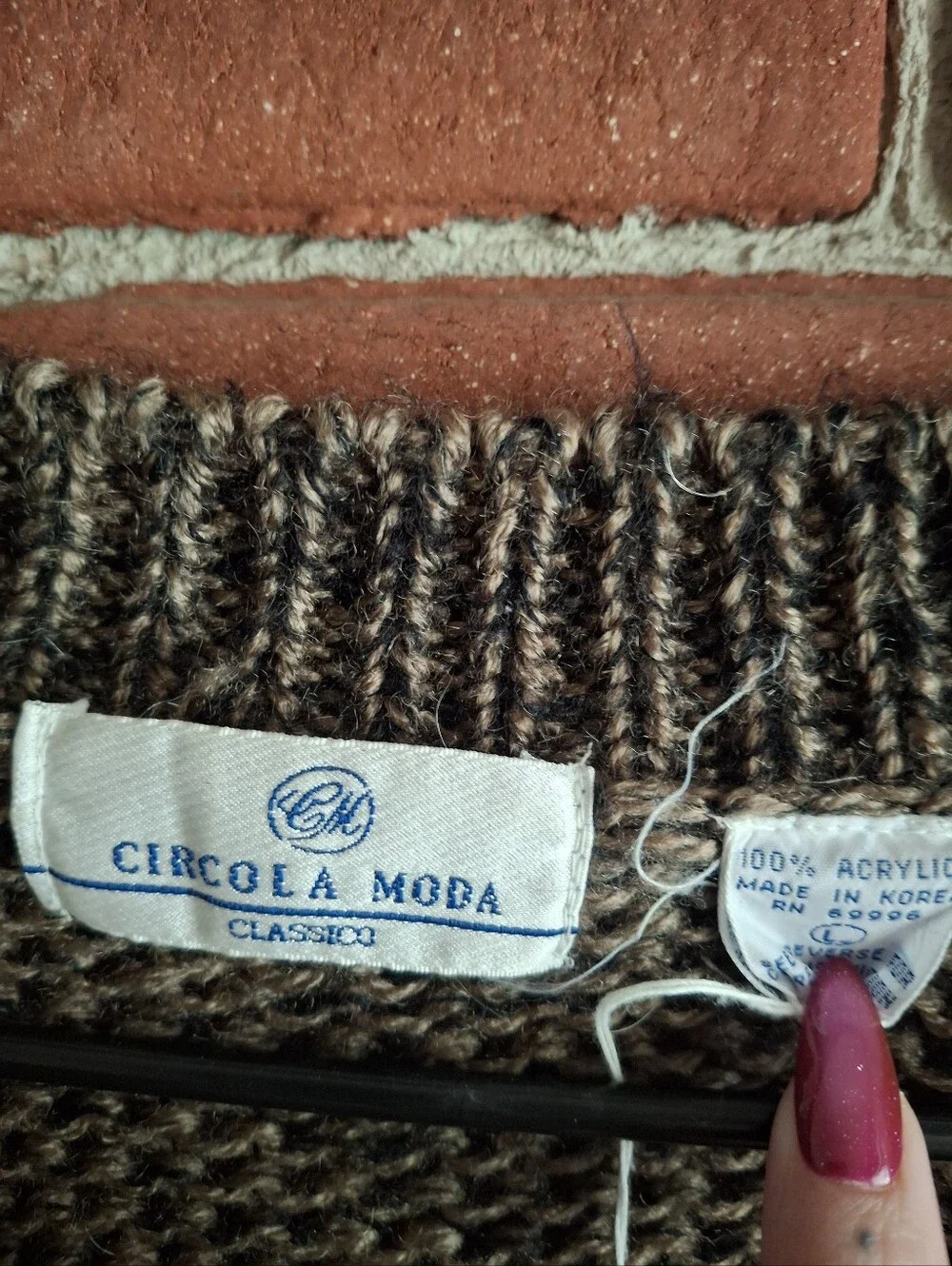 Chunky Brown Multi-Color Knit Cardigan - Picture 2 of 4